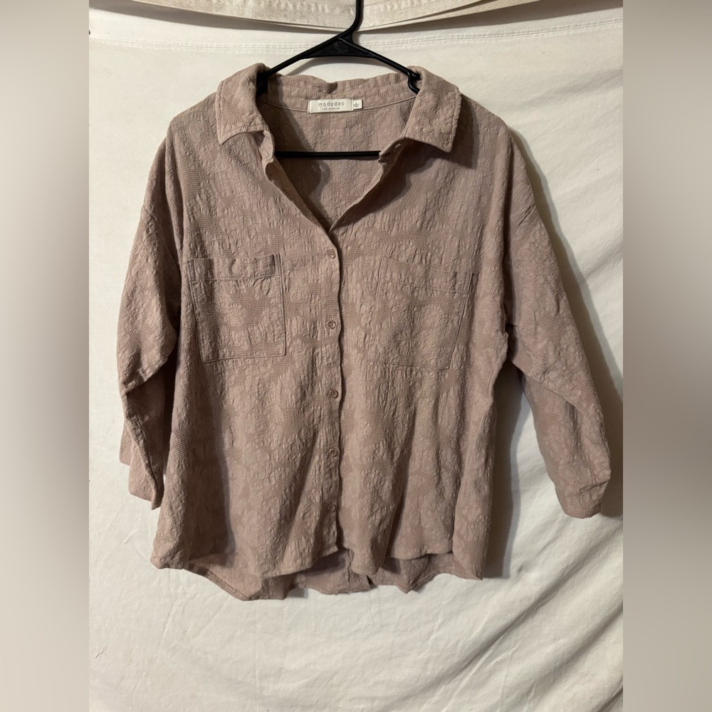 Textured Button-Up Shirt